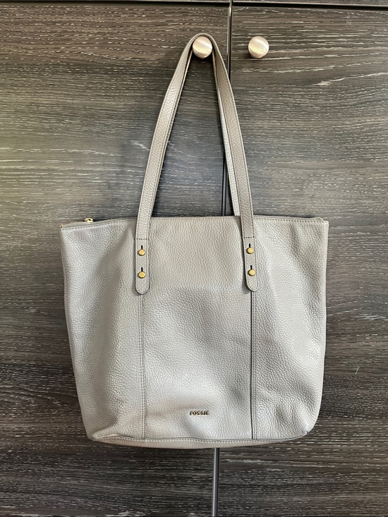 Fossil Handbags - Fossil Grey Leather Tote Bag
